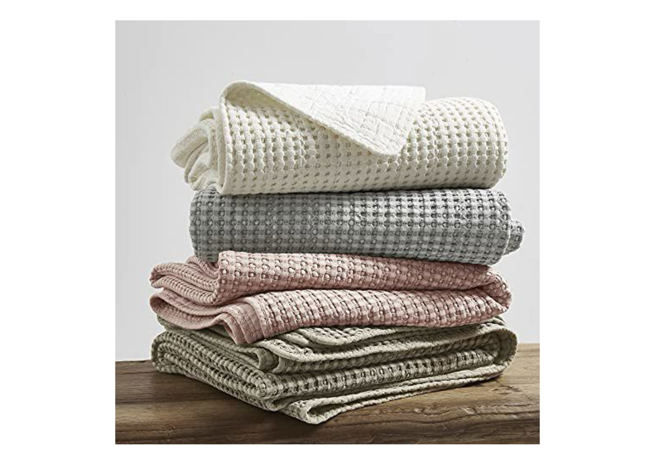 Levtex Home - Mills Waffle - King/Cal King Quilt Set - Blush Cotton Waffle - Quilt Size (106 x 92in.), Sham Size (36 x 20in.)