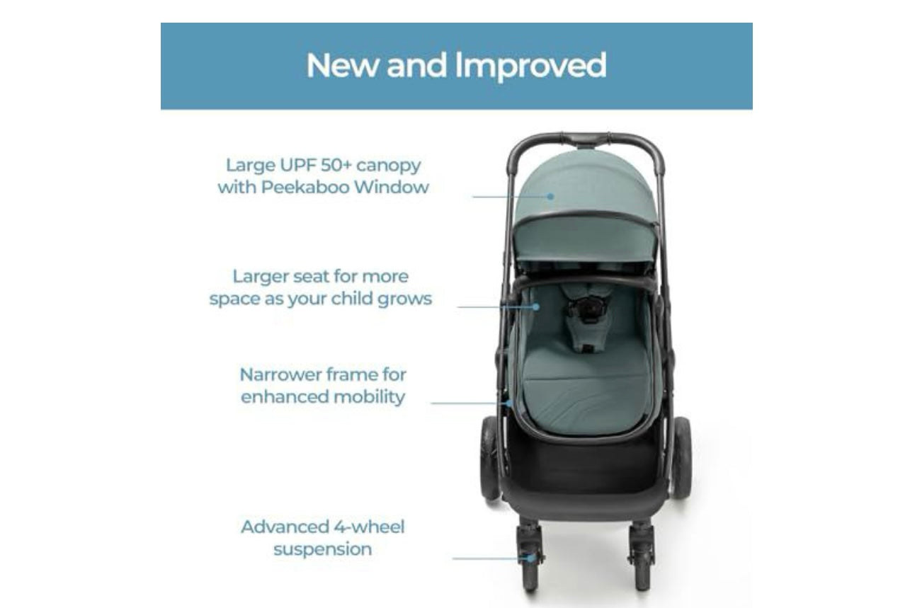 Mompush Wiz 2-in-1 Convertible Baby Stroller with Bassinet Mode - Foldable Infant Stroller to Explore More as a Family - Toddler Stroller with Reversible Stroller Seat