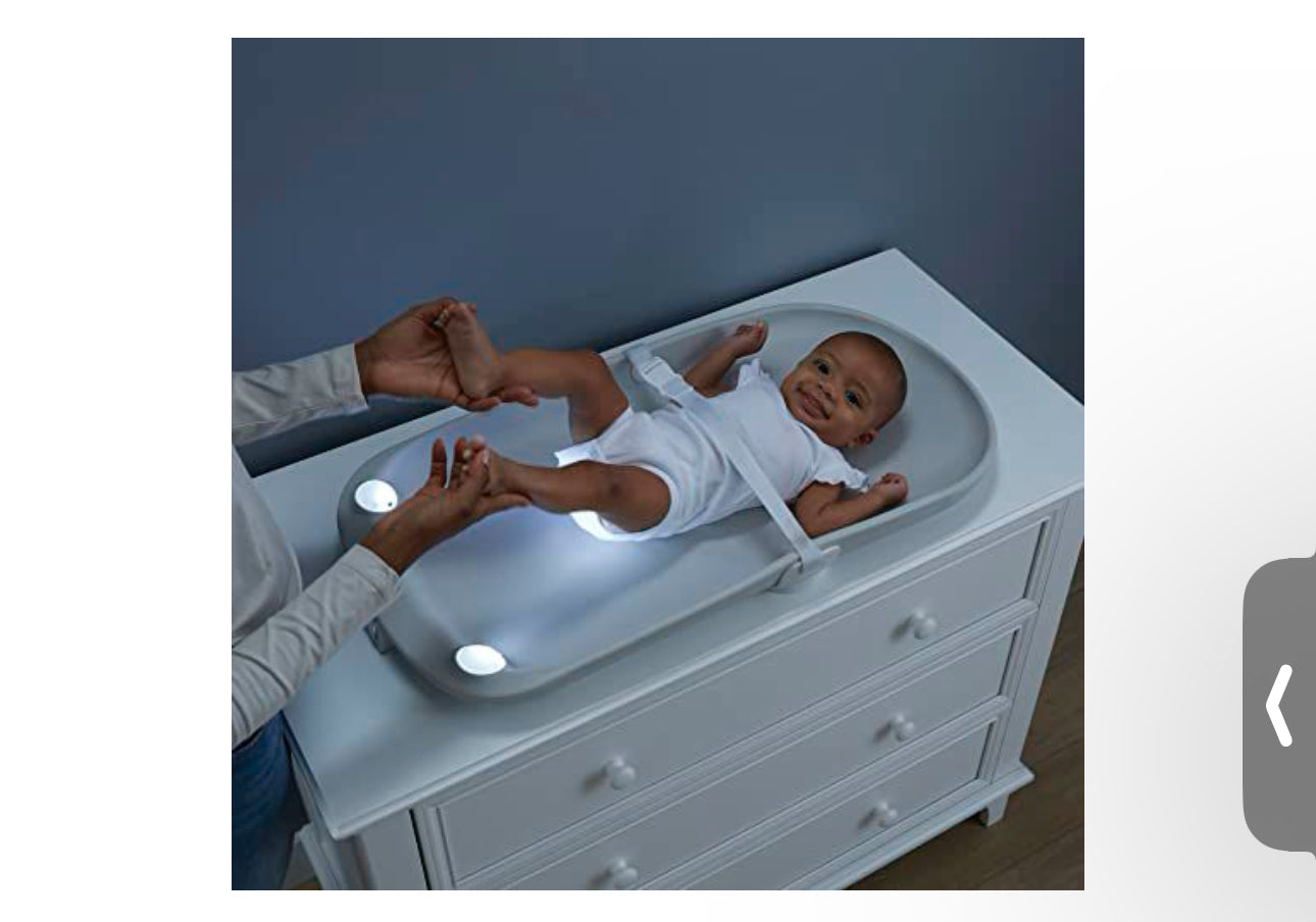 Contours Glow Motion Sensing Light-Up Changing Pad for Dresser or Changing Table, Motion Activated Soft Glow Lights, Three Brightness Settings, Easy to Clean, Comfortable and Waterproof