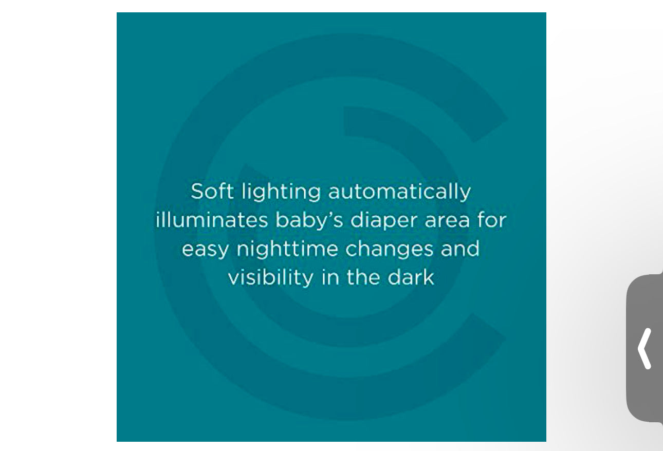 Contours Glow Motion Sensing Light-Up Changing Pad for Dresser or Changing Table, Motion Activated Soft Glow Lights, Three Brightness Settings, Easy to Clean, Comfortable and Waterproof